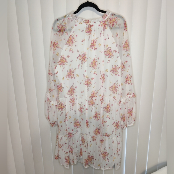 NWT Vince Camuto White Floral Long Sleeve Dress Size XXL - Picture 2 of 5